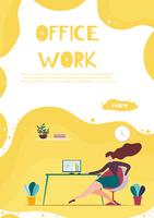 Office Work Banner for Mobile Business Application vector