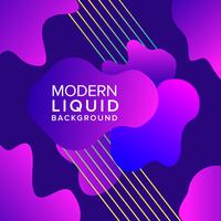 Purple Liquid color background design with trendy shapes composition vector
