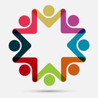Eight people in the circle logo vector