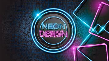 Pink and Blue Abstract Glowing Neon Black Background Design vector