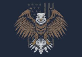 eagle in front of usa flag vector illustration