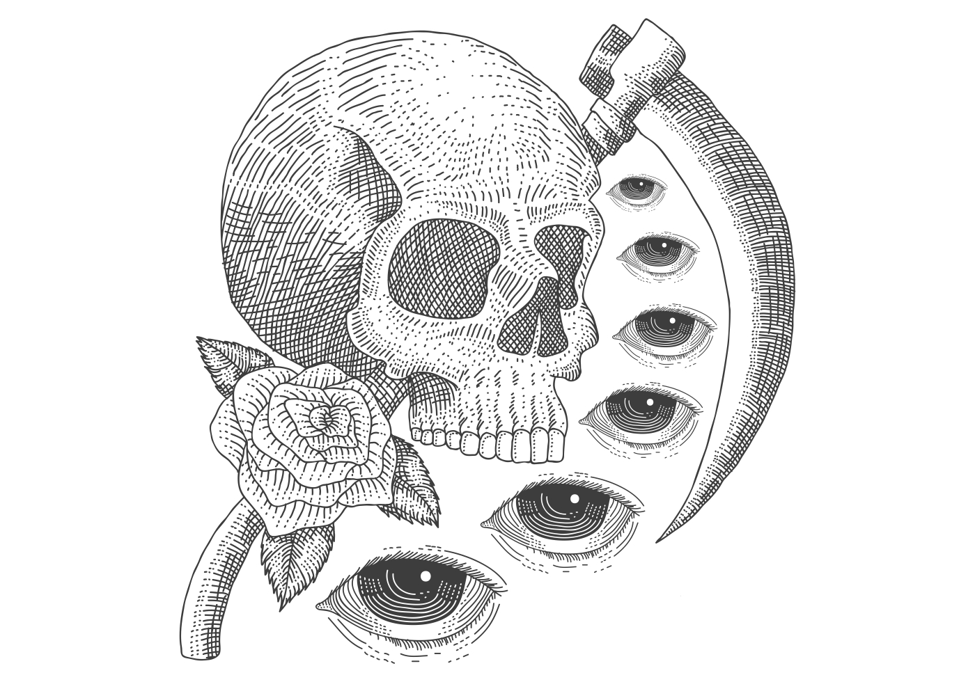 Eye Death Vintage Skull Download Free Vectors Clipart Graphics