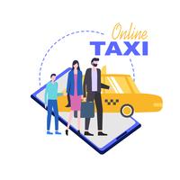 Servicio de telefonía móvil en línea de taxi vector