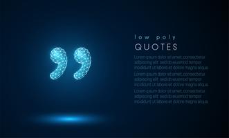 Abstract 3d quotes. Low poly style design. vector