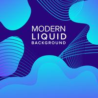 Blue Liquid color background design with trendy shapes composition vector