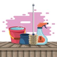 Cleaning products for home cartoons vector