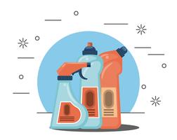 Cleaning products for home cartoons vector