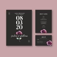 Wedding card floral invitation vector
