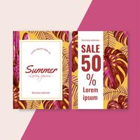 Summer Invitation card  creative watercolor  vector