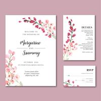 Happy Wedding card floral garden invitation card  vector