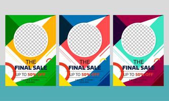 Modern Sale Flyer Template Design with Different Color vector