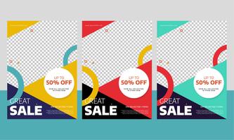 Modern Sale Flyer or Poster Template with Different Color vector