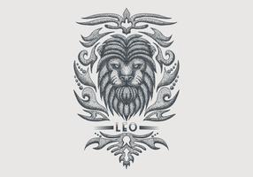 vintage leo zodiac sign vector