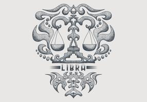 vintage libra zodiac sign vector