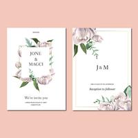 Spring Invitation card with floral maple and leaves