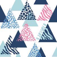 Seamless Triangle pattern with Animal print vector