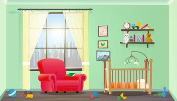 Interior de habitación infantil vector