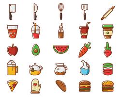 Iconos de comida vector