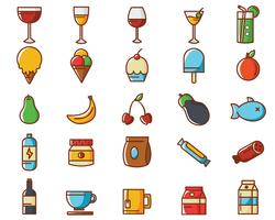 Iconos de comida vector