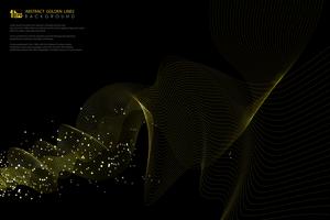 Abstract golden line glitters decoration vector