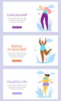 Beautiful Girl Characters Healthy Active Lifestyle vector