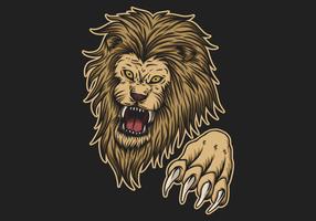 ataque de león enojado