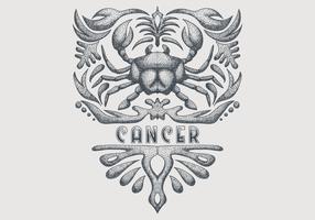 vintage cancer zodiac sign vector