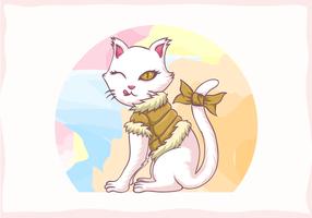 girl cat wearing jacket vector