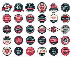 Colección retro de insignias y etiquetas vintage vector