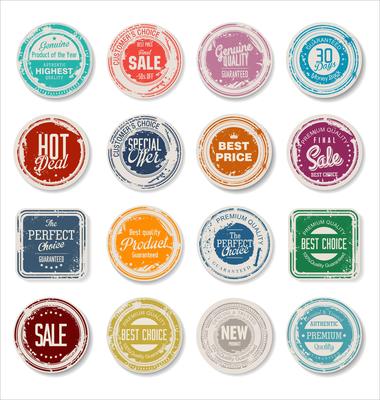 Retro vintage badges and labels collection