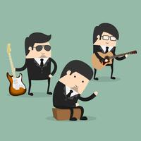 Group of young male musicians vector