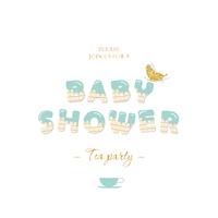 Baby shower boy invitation card template vector