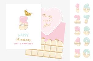 Cute numbers set for birthday design