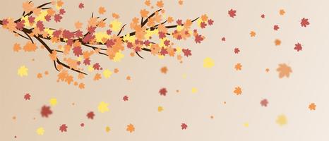 Leaves falling off tree vector