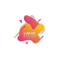 2 Colorful abstract liquid shape vector