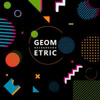trendy geometric shapes memphis hipster background vector