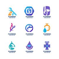 Set of Modern Plumbing Icons vector