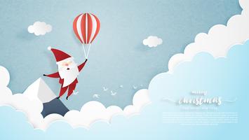 Santa Flying in the Sky vector