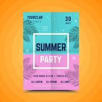 Cartel colorido de fiesta de verano vector