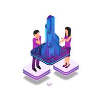 Isometric  Augmented Reality for Architect vector