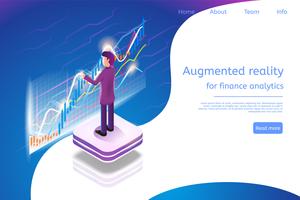 Isometric Augmented Reality for Finance Analytics vector