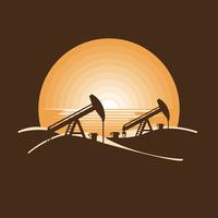 Drilling rigs and oil pumps vector