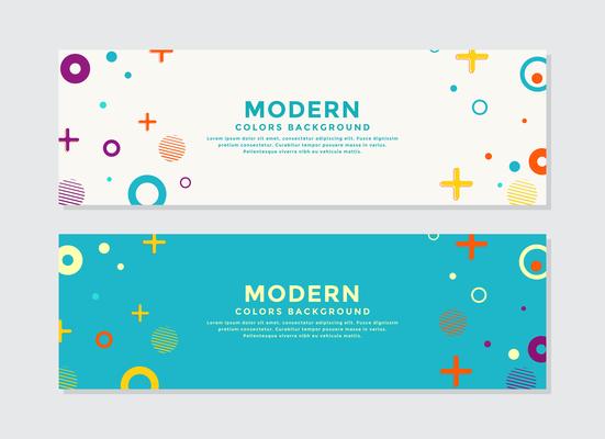 Set of modern abstract shape banners