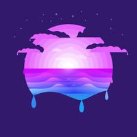 Purple colored sea background vector