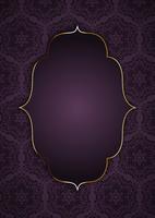 Elegant background with gold frame on decorative pattern vector