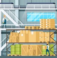 Warehouse Interior with Freights  vector