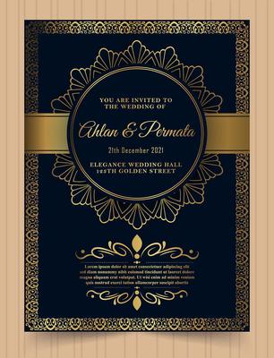 Wedding invitation card template.