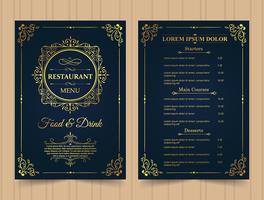 Menu Layout with Ornamental Elements. vector