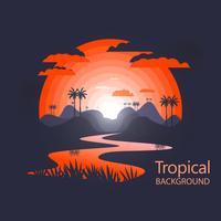 Hot tropical landscape  vector