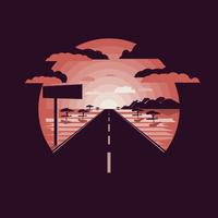 Road to the mountains vector